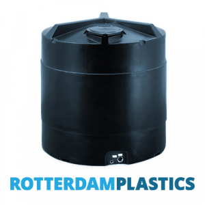 3200 Liter Verticale Watertank met grote schroefdeksel gemaakt van zwart Polyethyleen