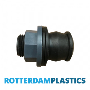 PP Push-In BSP tankdoorvoer 1 1/2" buitendraad x 1 1/4" binnendraad + NBR-ring - diesel bestendig