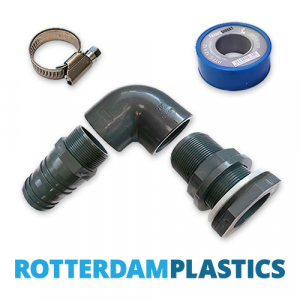 PVC extra tankaansluiting bocht 63mm slangaansluiting