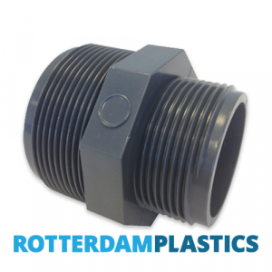 PVC Nipple Reducer 1 1/2 Inch x 1 1/4 Inch External Thread
