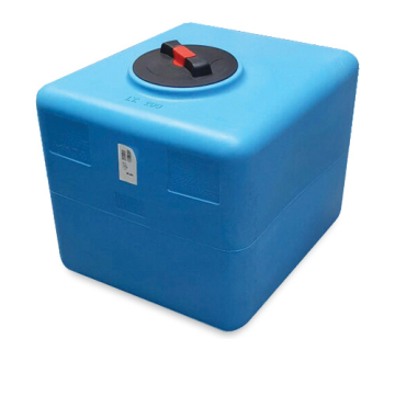 200 Litre Rectangular Upright storage Tank made from blue Polyethylen with screw lid