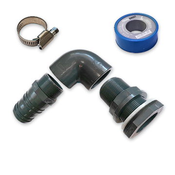 Tank Connection Set 63 mm Hose 90° Bend