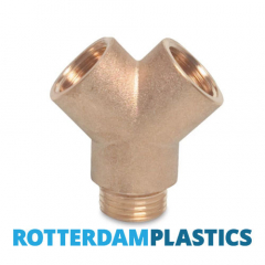 Y-stuk 1/2 Inch buitendraad x 1/2 Inch binnendraad x 1/2 Inch binnendraad