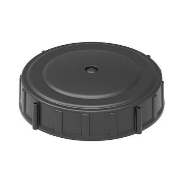 Deksel zwart 15 cm binnendraad met beluchting