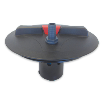 Deksel zwart 30 cm buitendraad met Vlotter 1 inch tbv aansluiting 25 mm slang