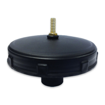 Deksel zwart 20 cm binnendraad met Vlotter 1/2 inch tbv aansluiting tuinslang