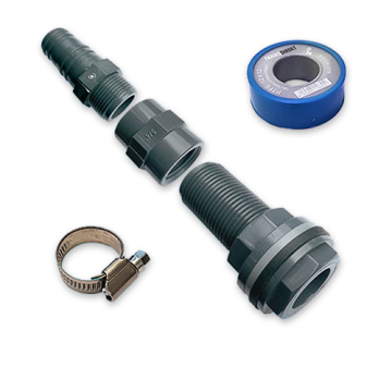 Tank Connection Set 25 mm Hose Straight,,