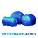 1500 Litre storage Tank Round horizontal made from blue Polyethylen with screw lid