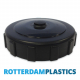 Deksel zwart 10 cm binnendraad met beluchting 