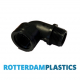 PVC Kniesok 90° 1/2 inch binnendraad en buitendraad